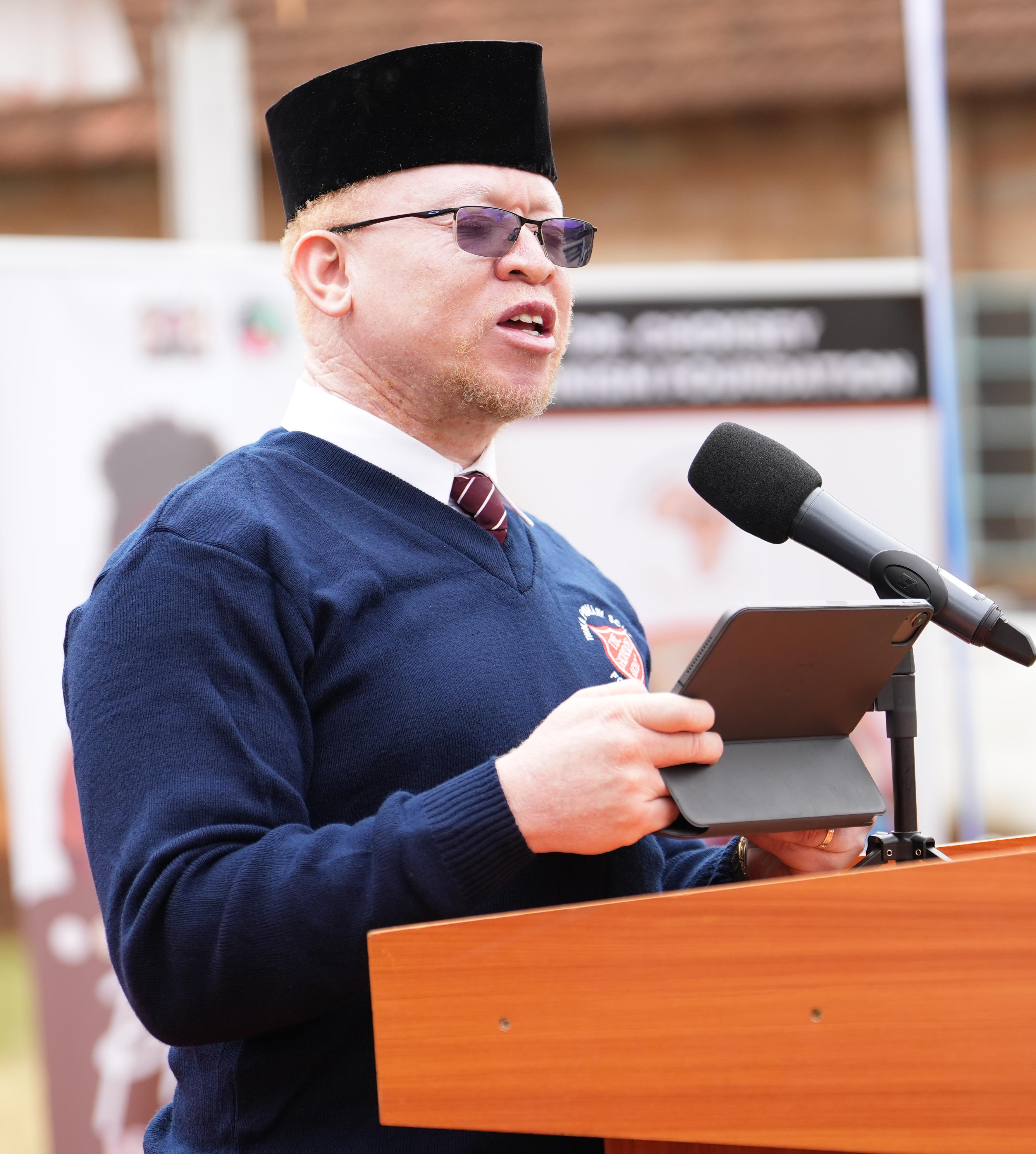 Hon. Sen. Dr. Isaac Mwaura speaking at Thika School